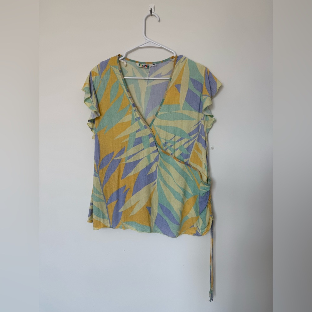 Jams World 2-Piece Set Ruffle Top and Skirt | USA | Size XL Tropical 🌴 - Picture 2 of 6